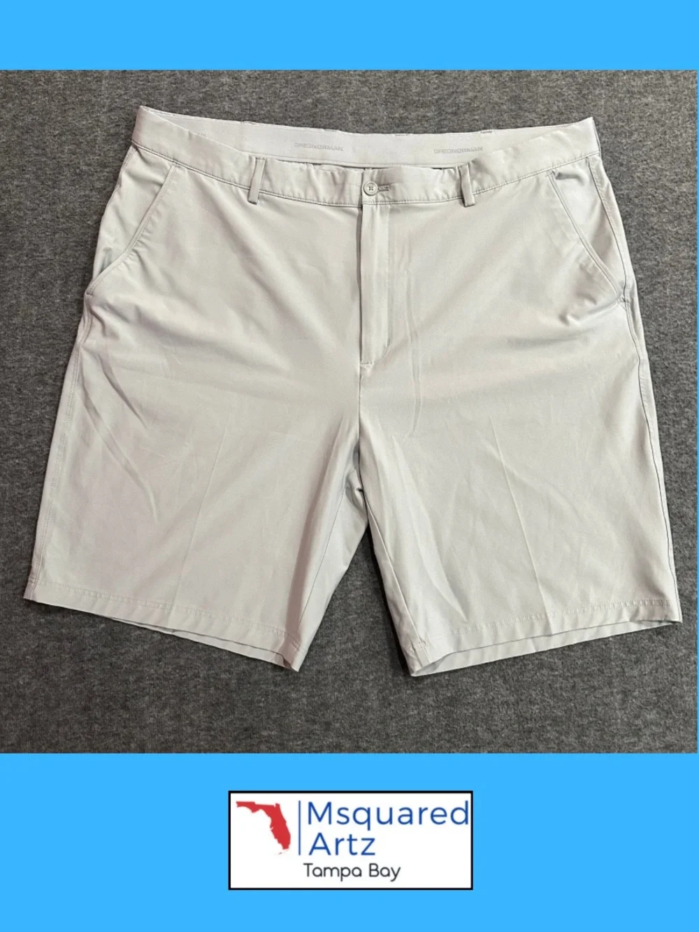 Greg Norman Men's Size 42 Gray Performance Golf Shorts Stretch 9.5